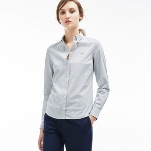 Lacoste Blue and White Pinstripe Button-down
